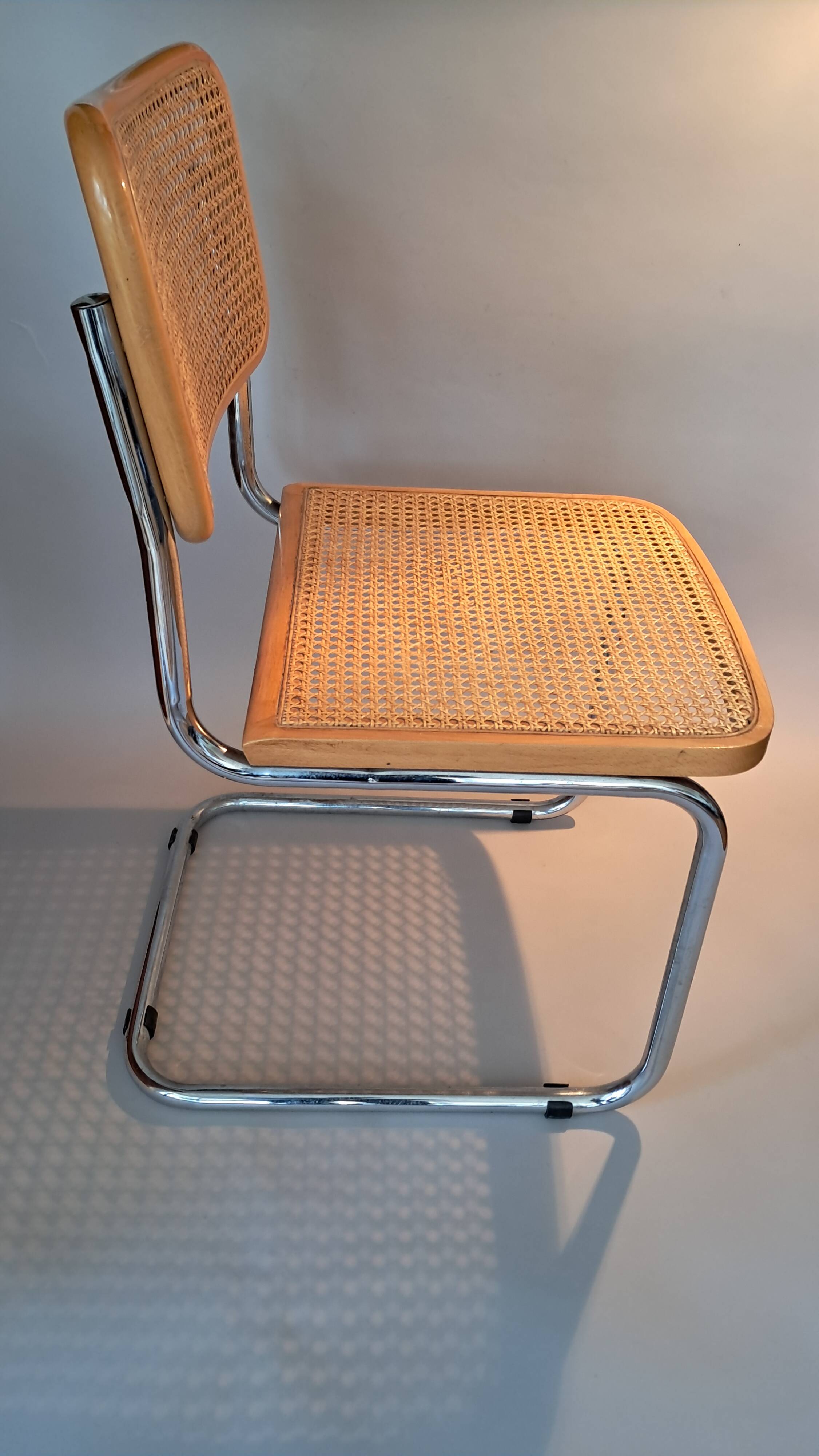 B32 chair by Marcel Breuer in beech, made in Italy circa 1980.