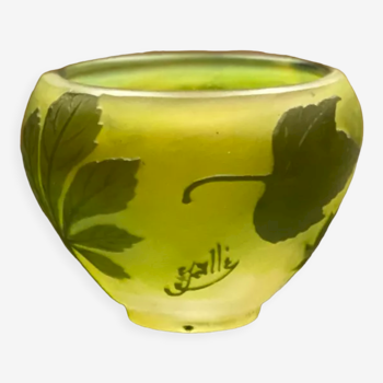 Vase Gallé - Décor feuillage - vert nuancé