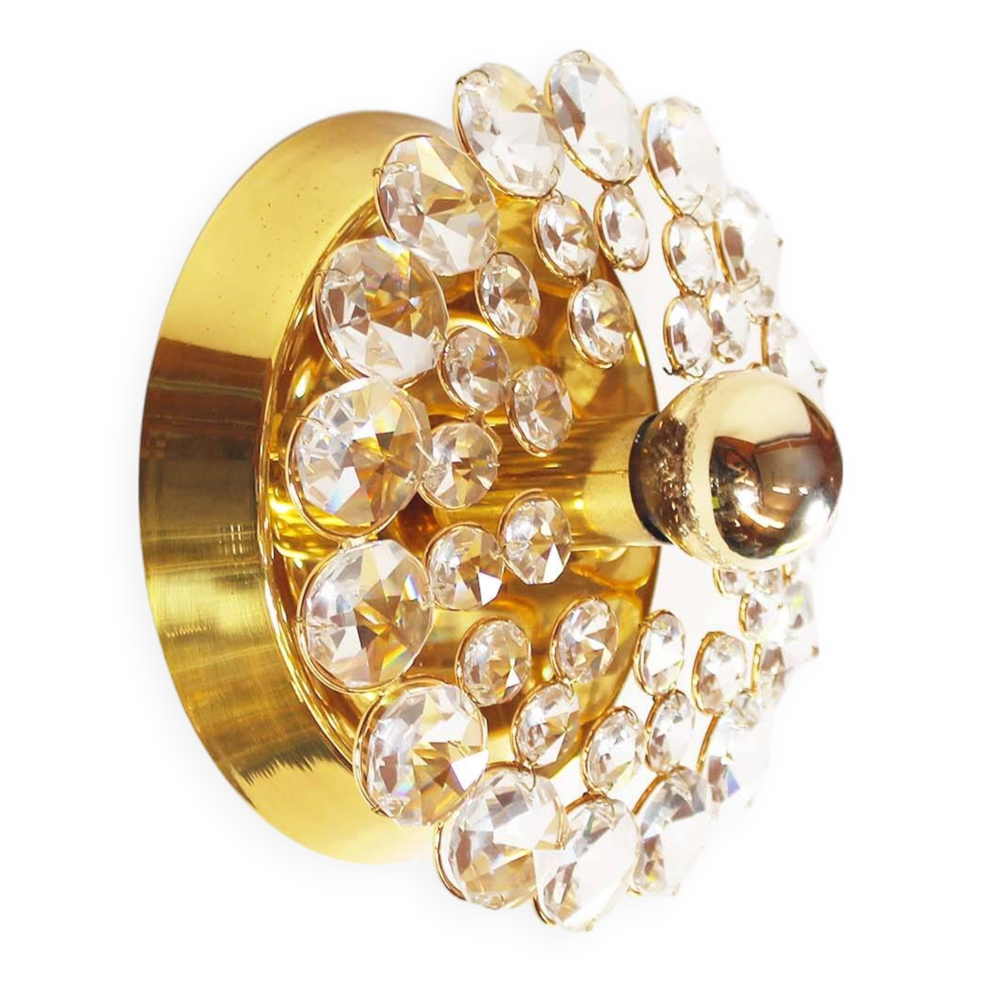 Brass and glass ‘jewe’l wall light by Palwa – Germany 1970’s