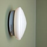 Art Deco White Glass Round Ceiling or Wall lamp