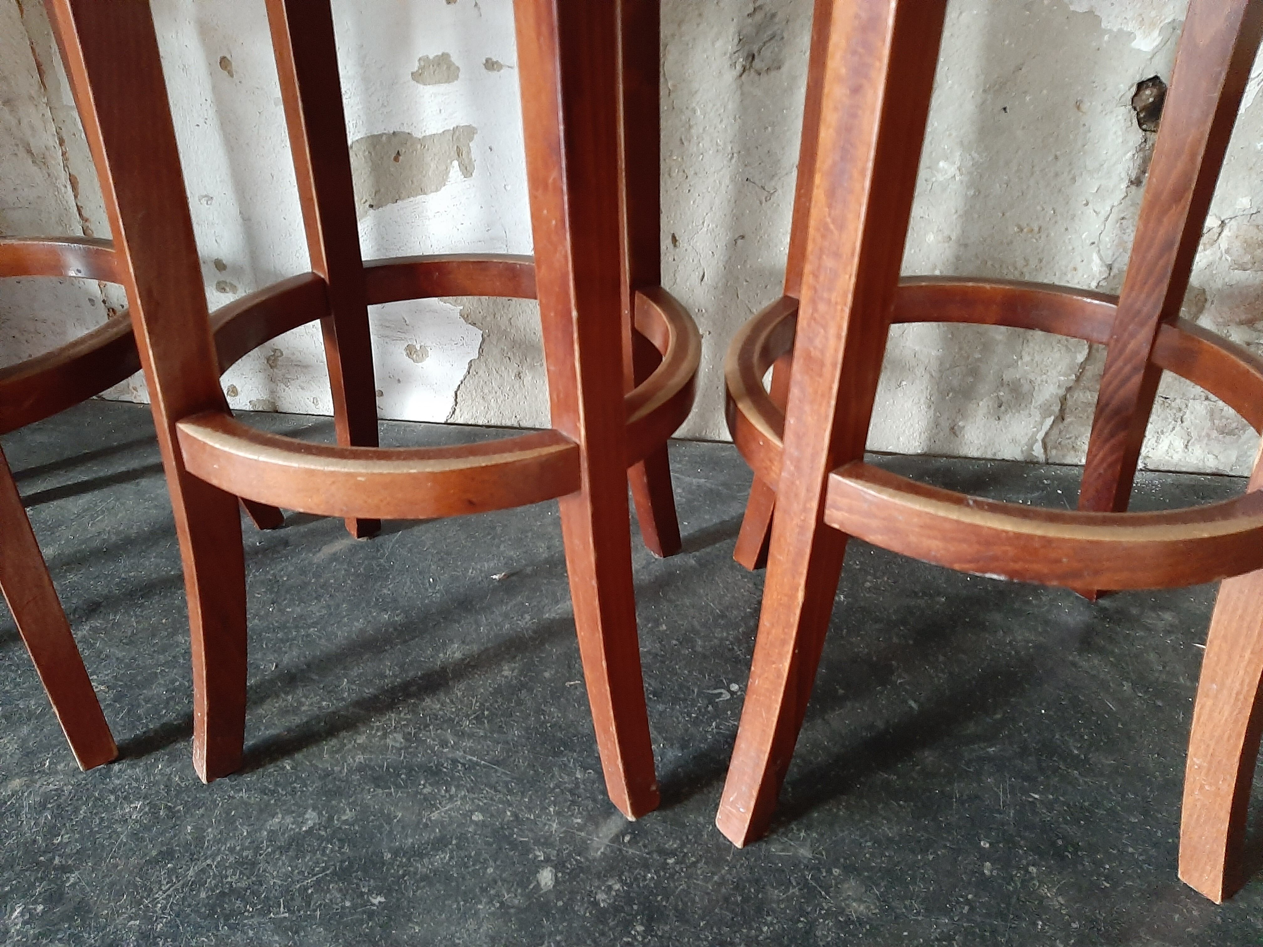 Lot of five old bistro stools