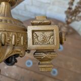 Pair of metal candelabra candle holders with 5 branches, 41cm