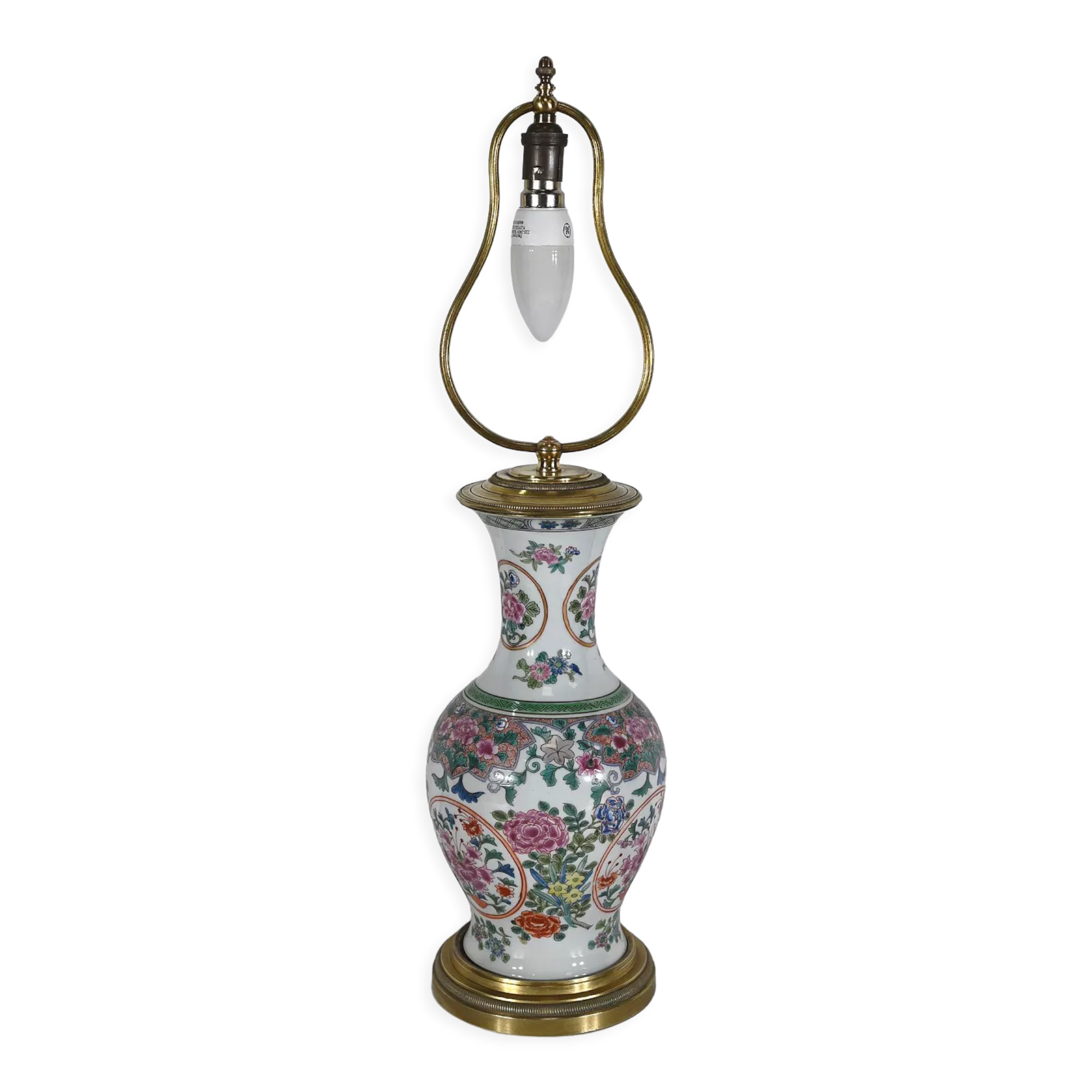 Porcelain lamp of china and brass – early twentieth century