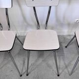 Set of table and 4 chairs in gray-white formica