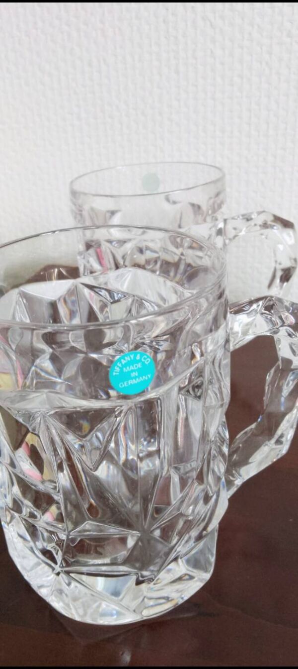 4 Chopes à bière en cristal taillé Tiffany et Co.