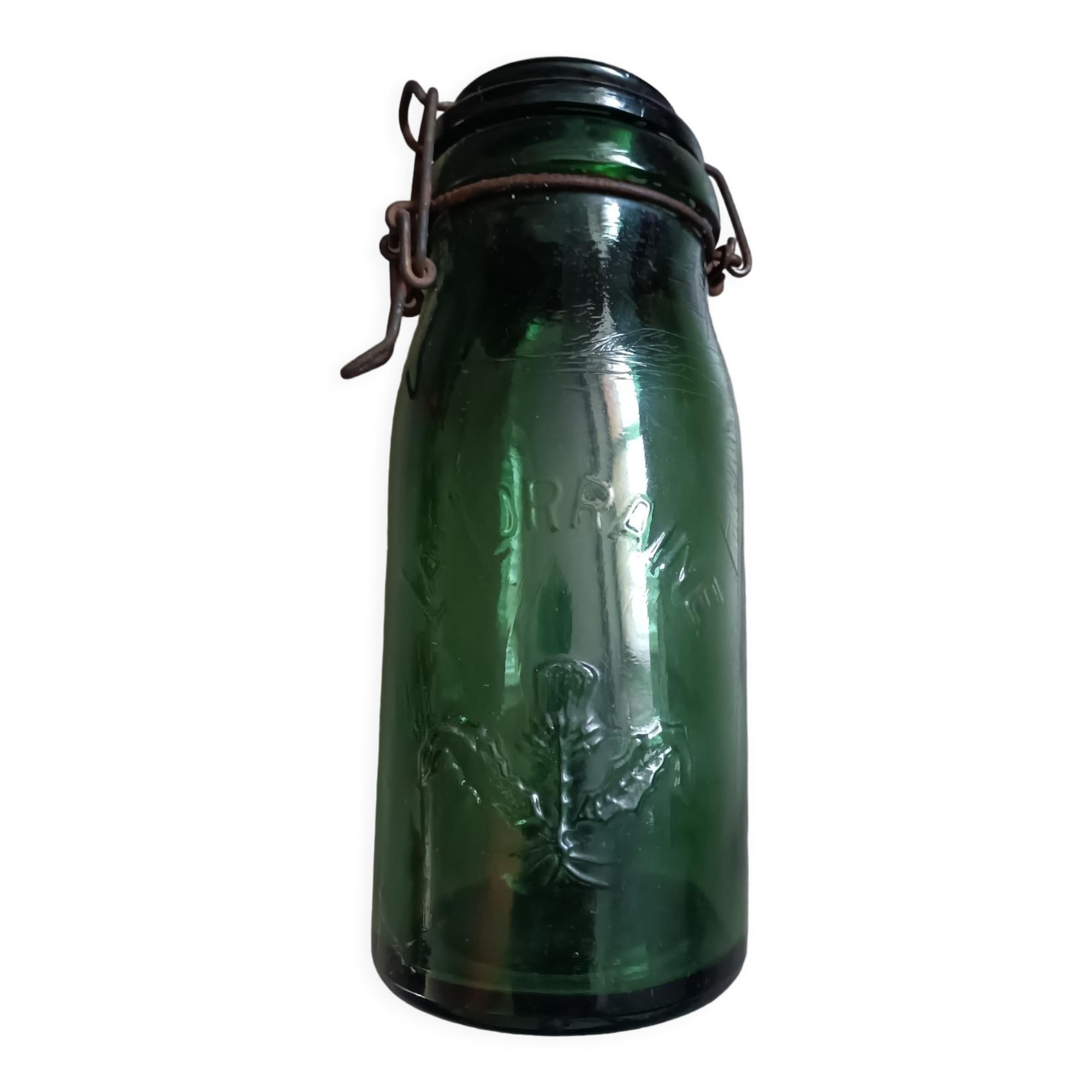 Ancienne bouteille en verre Le Lorraine vert