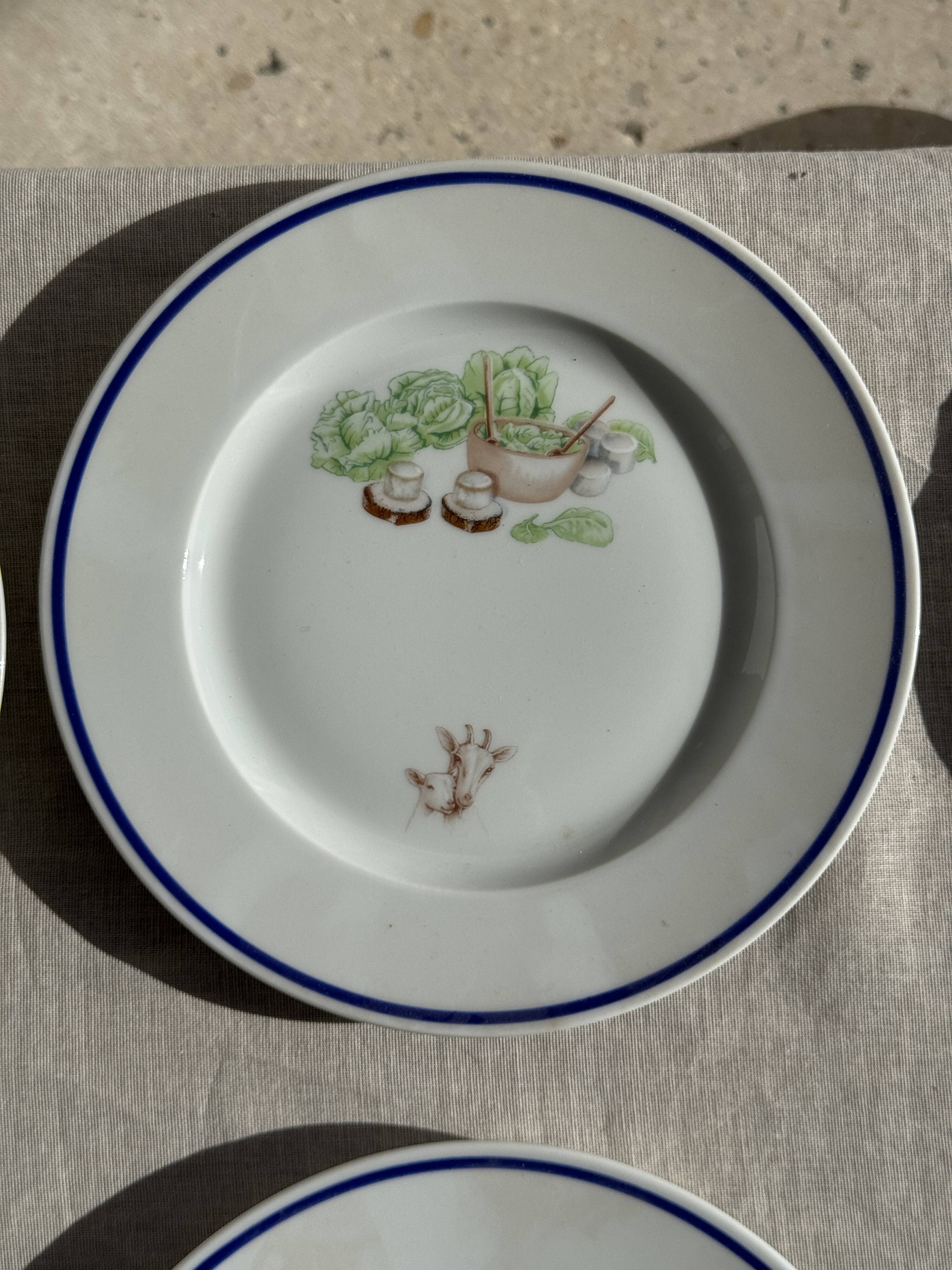 Set of 12 cheese plates France Chavroux 1990s D 21.5