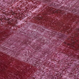Handmade Oriental Contemporary 199 cm x 300 cm Red Patchwork Carpet