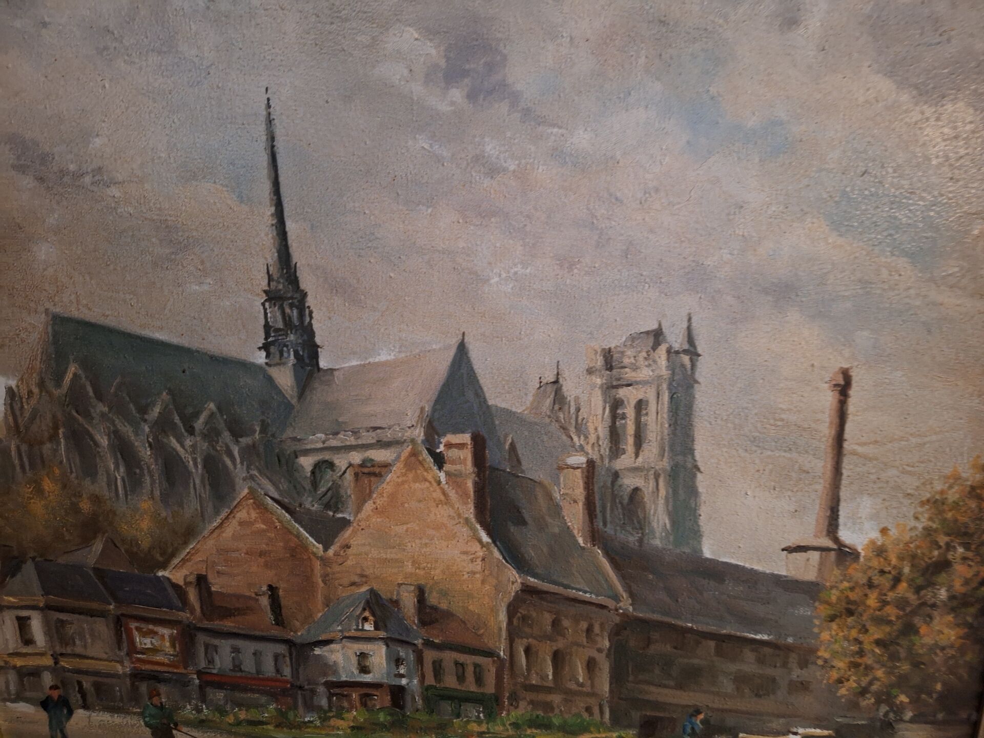 Huile sur toile, tableau Cathédrale d'Amiens
