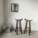 Pair of brutalist high stools