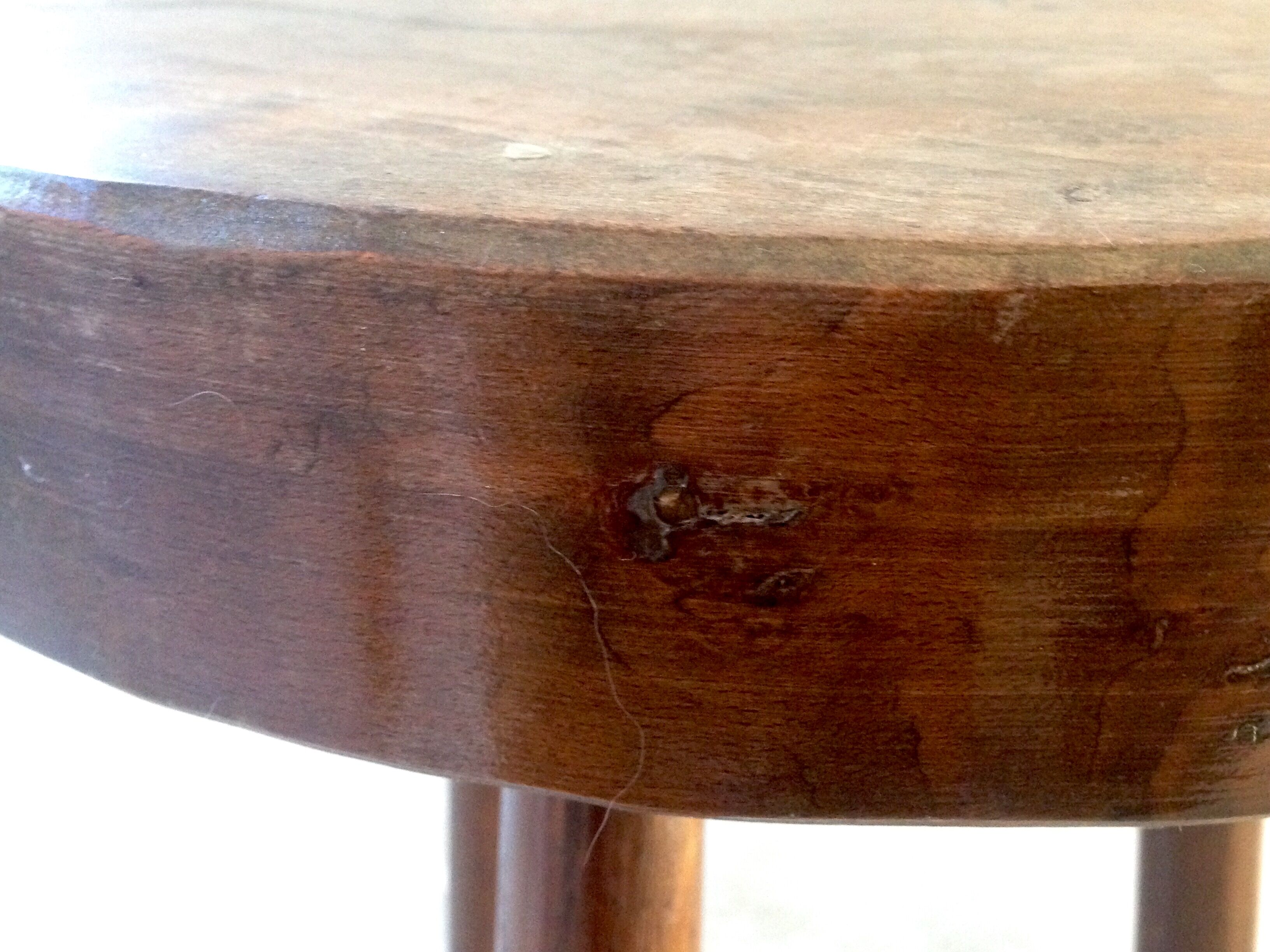 V massive wooden tripod stool