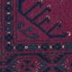 Tapis de couloir en laine à motifs géométriques bordeaux, noué à la main, style tribal afghan.