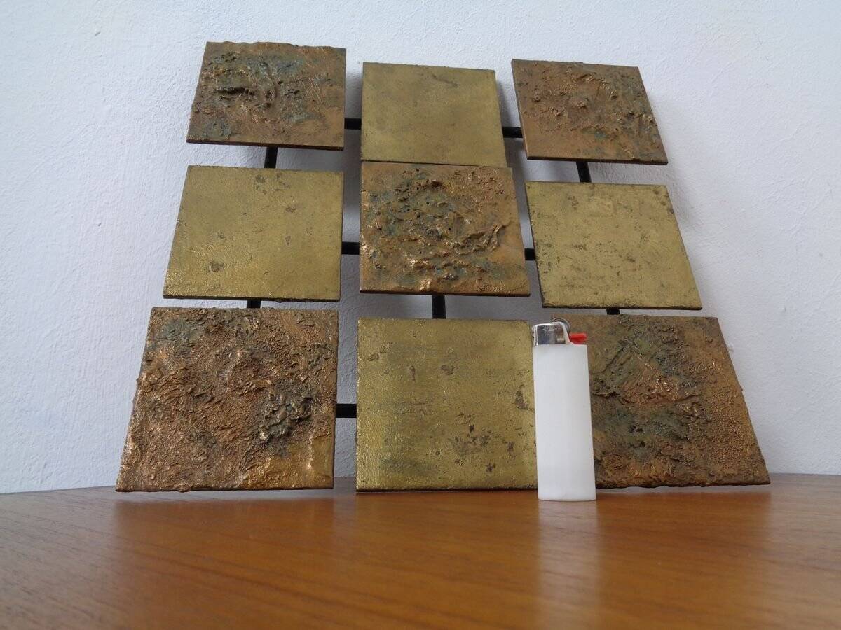 Brutalist Metal Wall Panel, 1960s