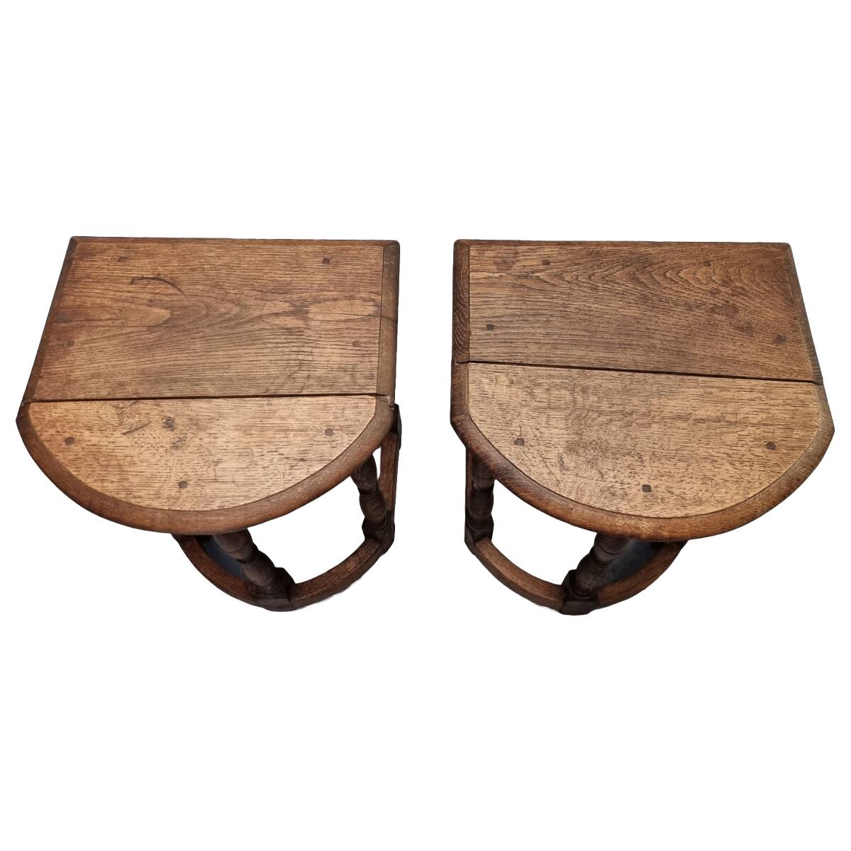 Antique English Oak Wall Or Statue Tables, 2nd Half Of The 19th Century