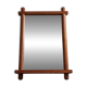 Vintage wall mirror in light pine, “Les Arcs” style, 48 x 68 cm