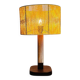 Lampe de table vintage en pin et teck avec nouvel abat-jour, années 70.
