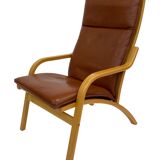 Vintage Danish armchair cognac leather by Stouby