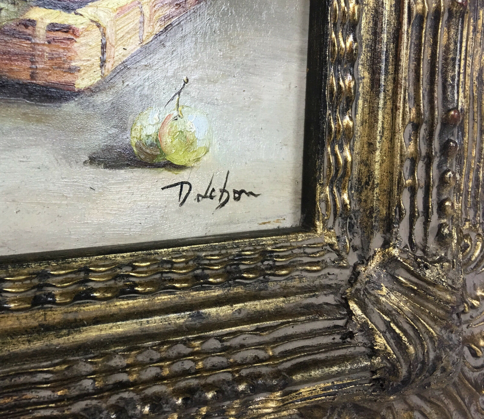 D.Lebon's oil-on-canvas still life with peaches