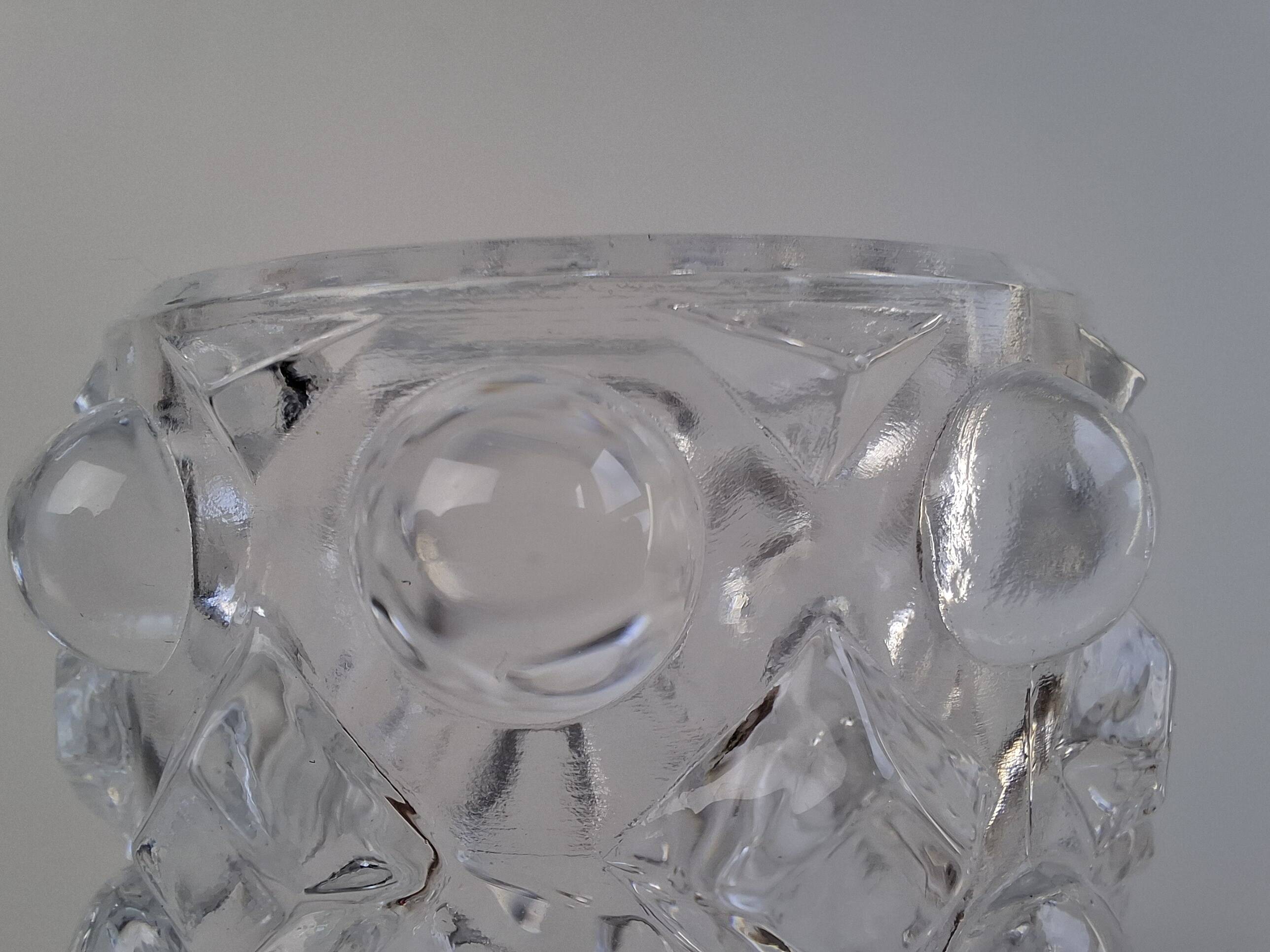 Pavel Pánek 1974 Czechoslovak Pressed Glass Vase for Union Libochovice