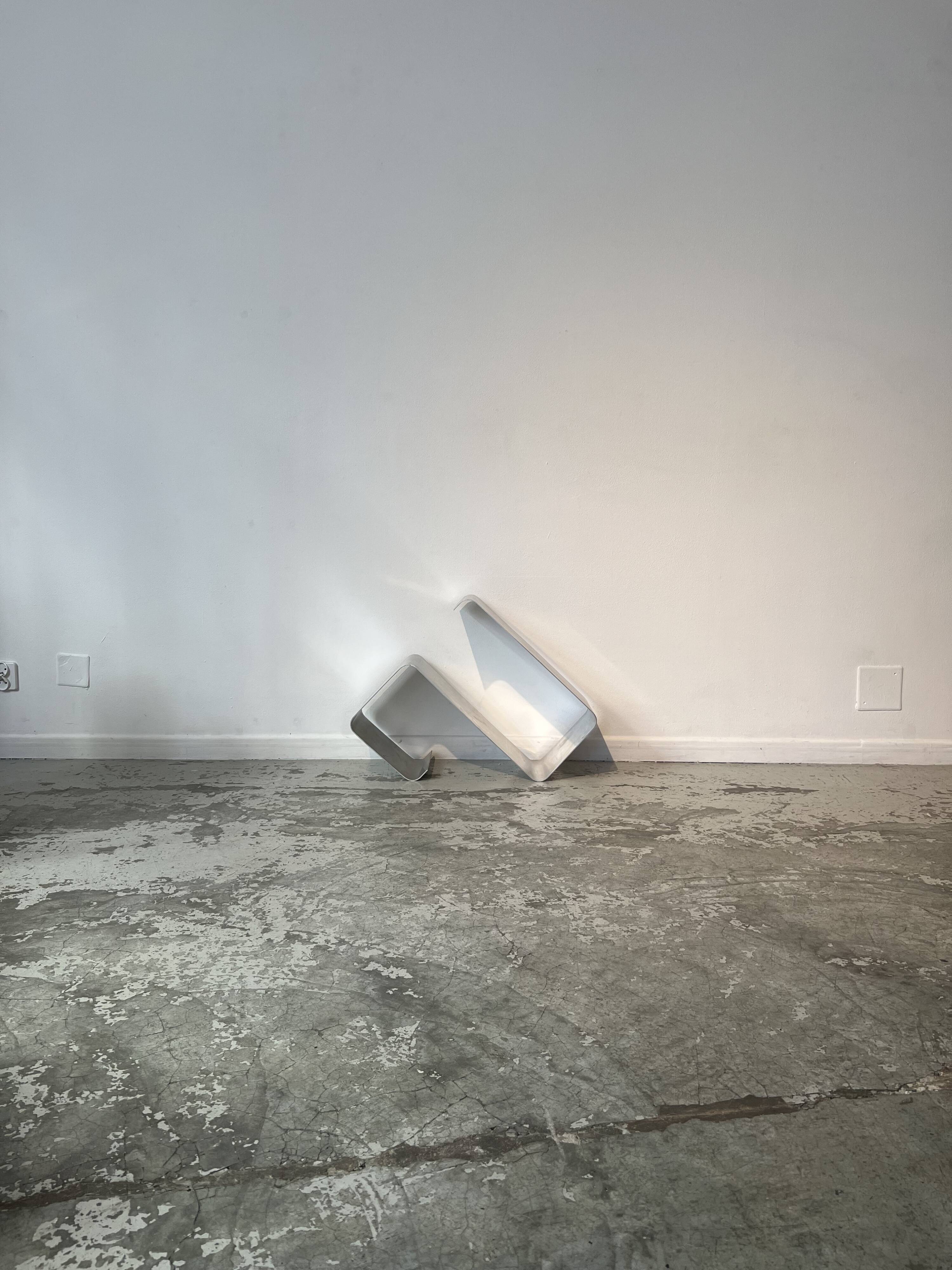 Ensemble d'étagères murales ZigZag par Joëlle Ferlande & François Monnet pour Kappa Uginox années 1970