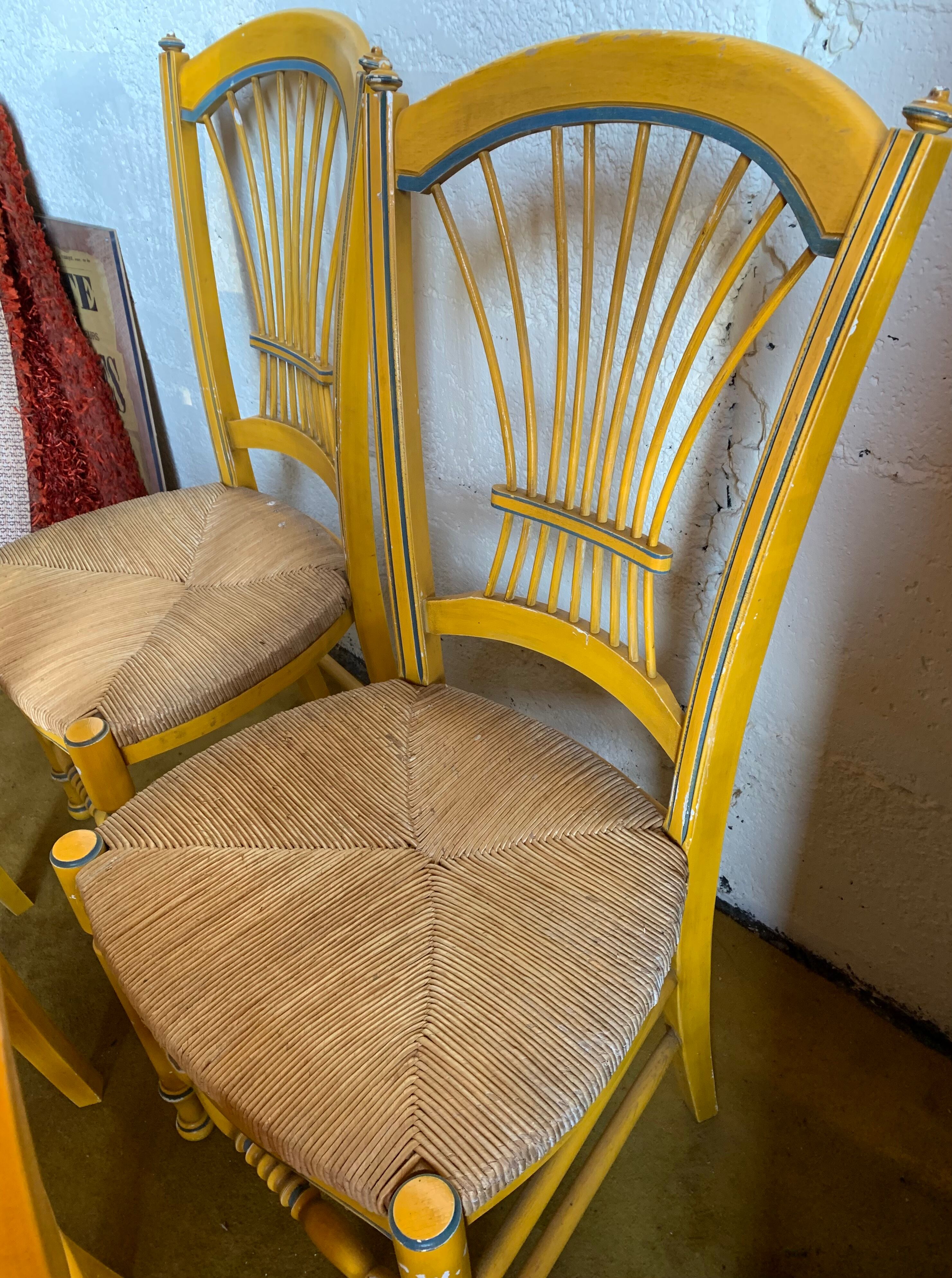 Duo of mulched Provencal chairs