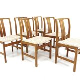 Set of 6 Scandinavian walnut chairs, Sweden, 1960