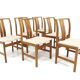 Set de 6 chaises scandinave en noyer, Suède, 1960