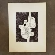 Dessin composition moderne 1970 par François de Chabot