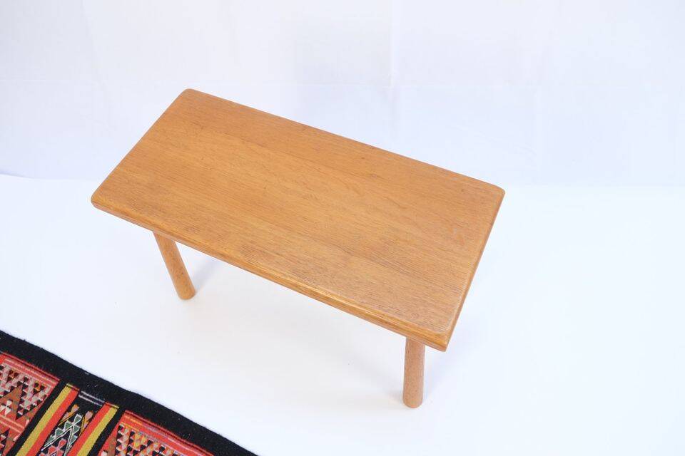 Stool/side table in 60s/70s style, oak, retro vintage