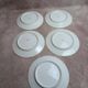 Set of 5 flat plates in Limoges porcelain – Floral decoration and gilding
