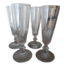 4 Baccarat champagne flutes late 19th century