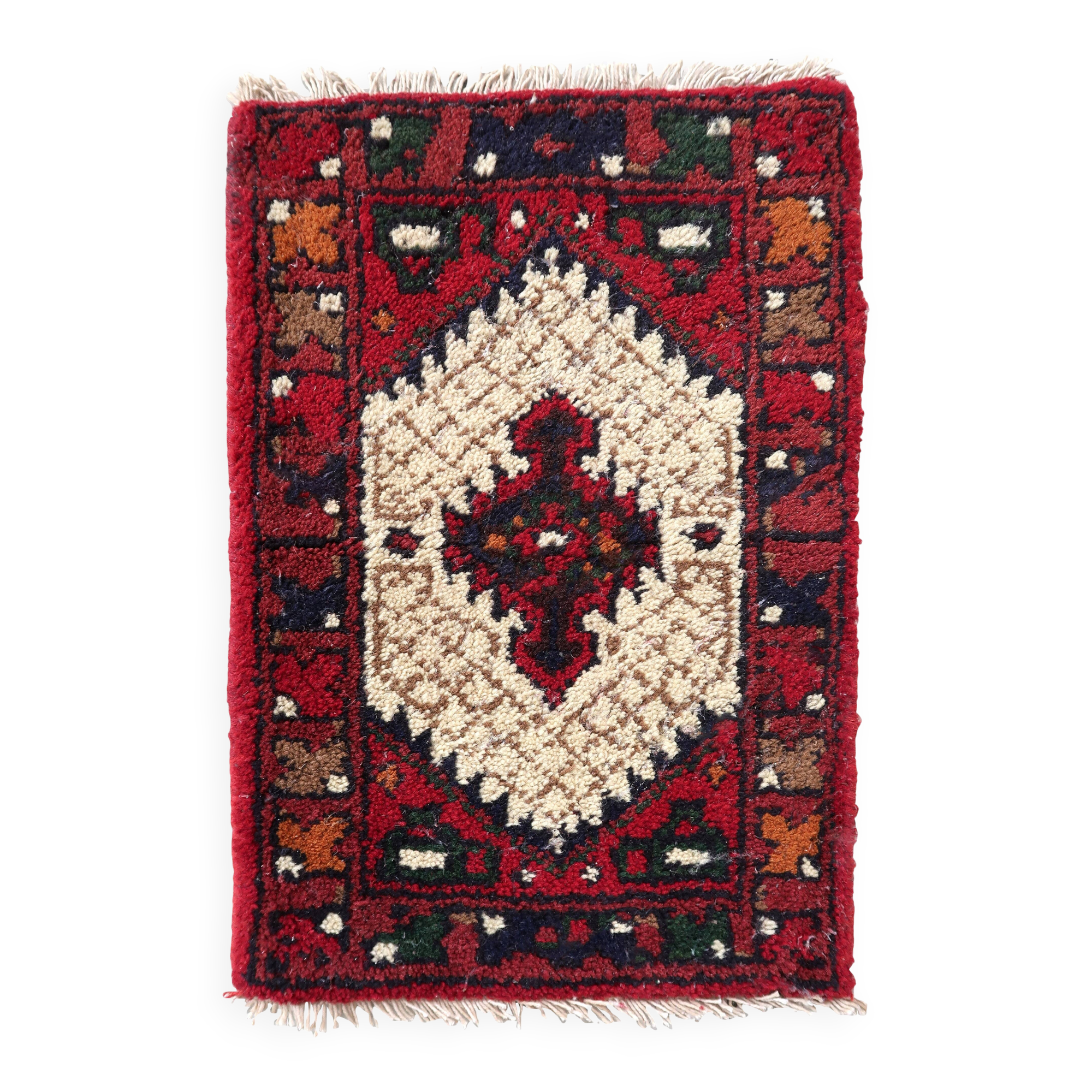 Tapis vintage fait main Hamadan – 41 cm x 59 cm - 1C961