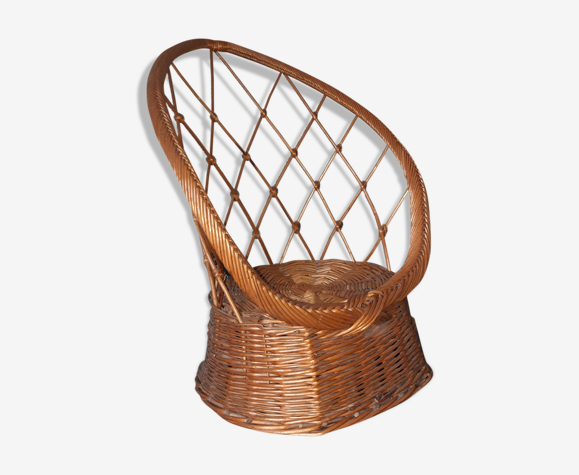 Fauteuil enfant vintage en rotin