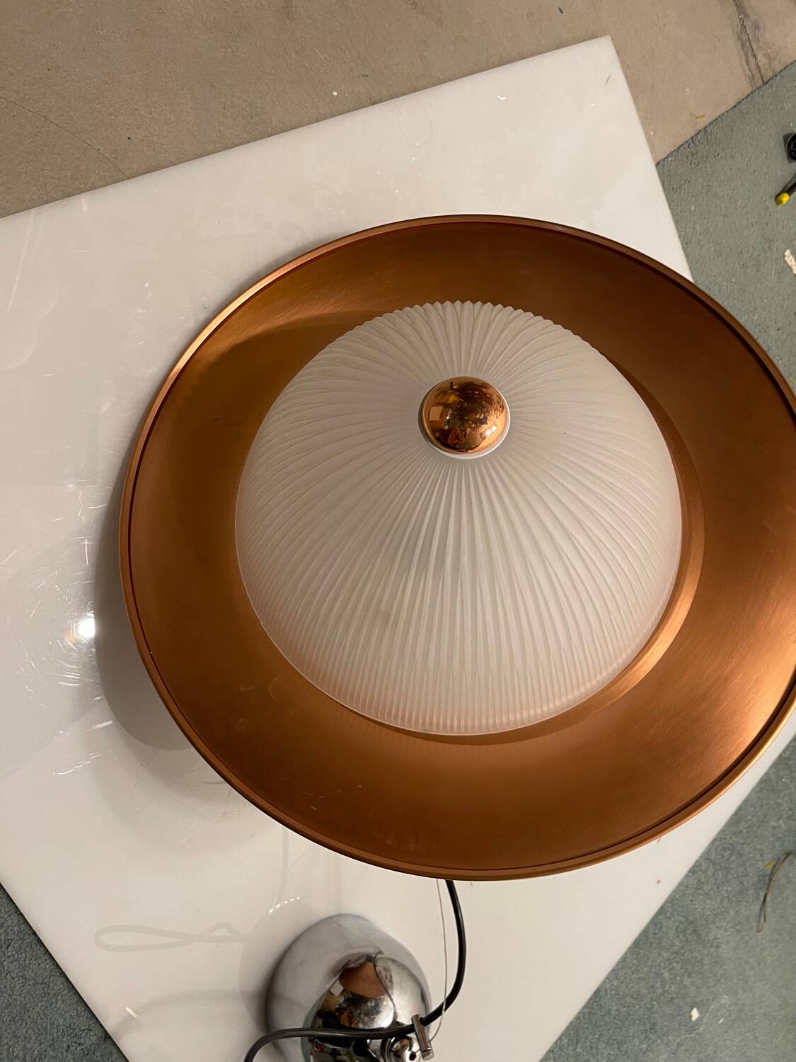 Copper Glass Light Pendant 1990’s