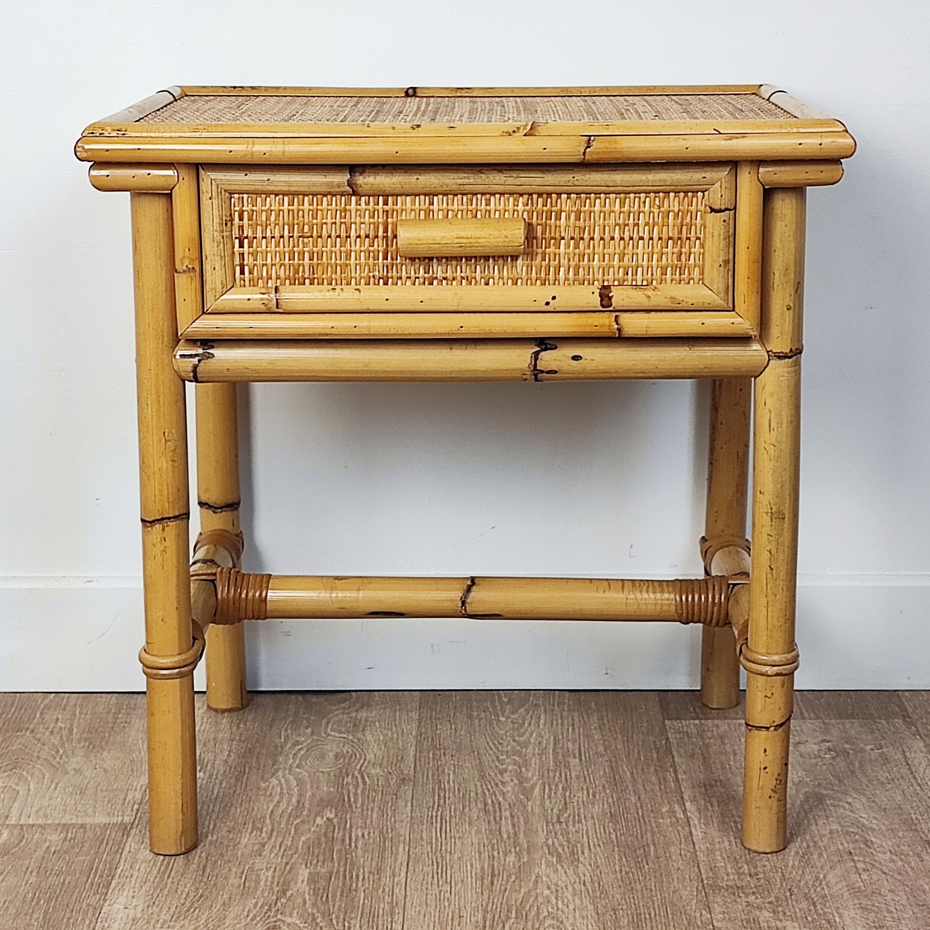 Rattan bedside table