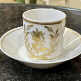 Set of 4 cups and saucers from the early 19th century in Paris porcelain