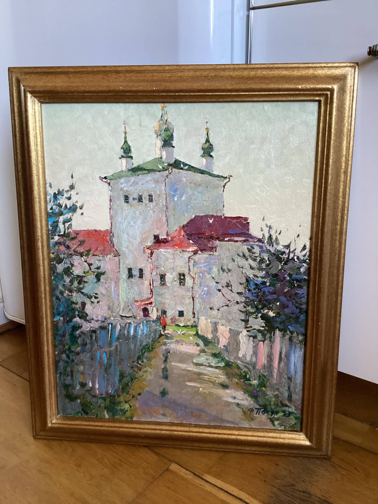 Old painting Oil on cardboard dimensions: height - 59 cm - width - 49 cm -