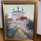 Old painting Oil on cardboard dimensions: height - 59 cm - width - 49 cm -