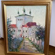 Old painting Oil on cardboard dimensions: height - 59 cm - width - 49 cm -