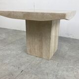 Table basse en travertin vintage, années 1970