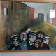 Oil on Canvas Abstract Painting Eros Bortolotti "The Leonka Returns to May"
