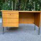 Scandinavian desk in wood and silver steel 1960 with 4 drawers