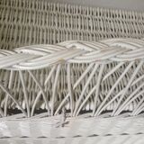 Trunk storage painted rattan bench