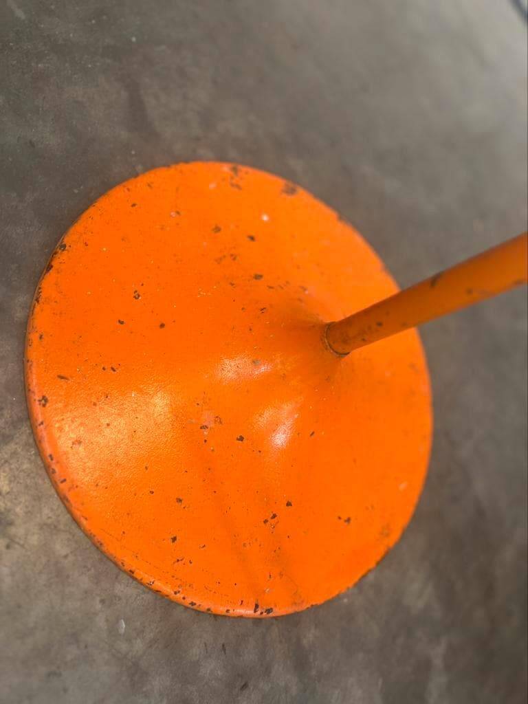 Vintage 70s floor lamp with orange trumpet base