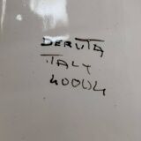 Vintage Italian hand-painted sculpture of a donkey with a cart in the shape of a bowl from Deruta, Italy.