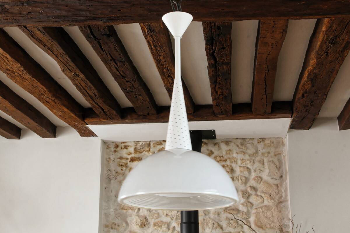 Mathieu Matégot for Holophane, modernist pendant, circa 1955-1960.