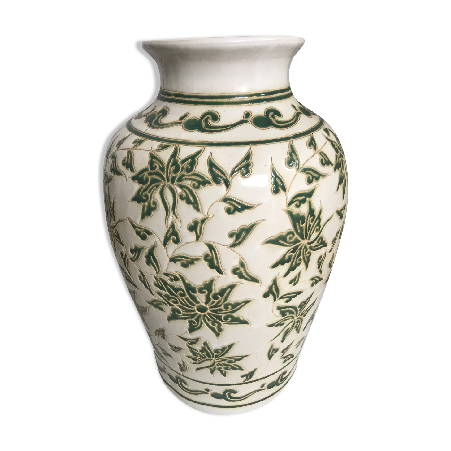 44cm enamelled ceramic vase