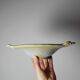 Vintage stoneware pocket bowl with crystalline glazes signed by Françoise Roussel.