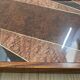 Duo of vintage wooden trays marked art deco