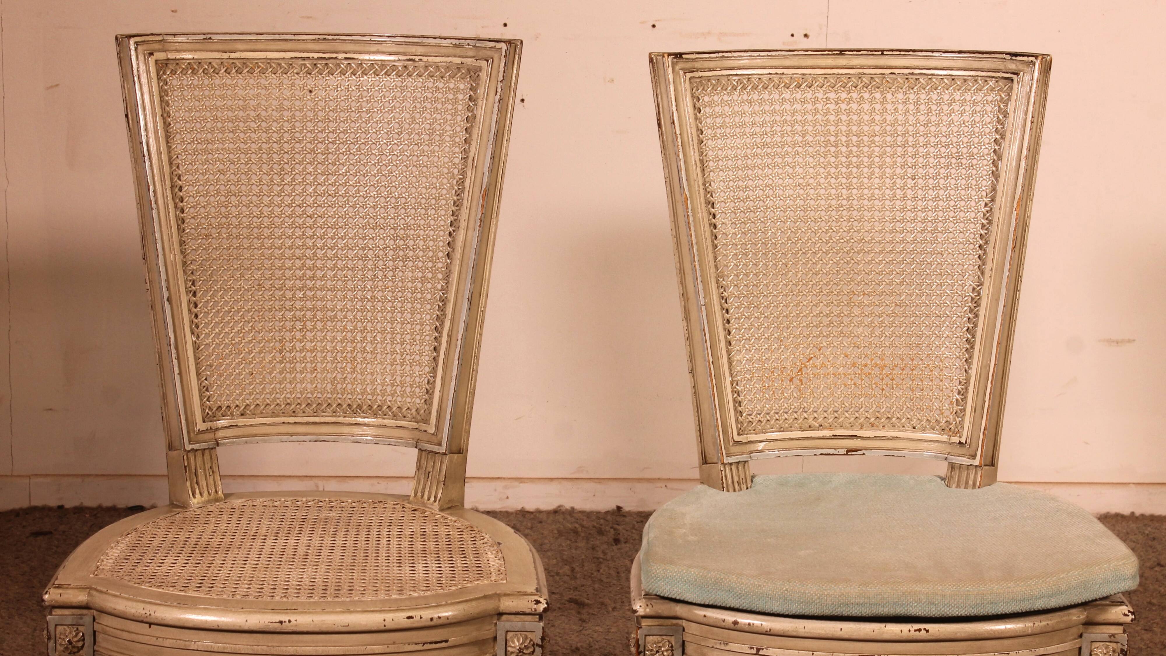 Set Of 12 Louis XVI Style Chairs In Polychrome Wood - 19th Century